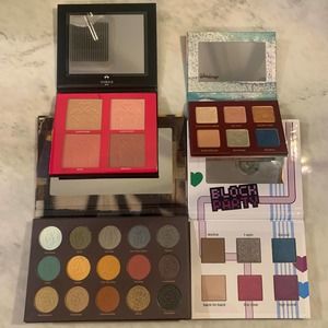 3 eyeshadow pallets, 1 contour pallet